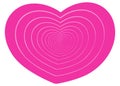 Isolated vector image. Pink heart on a white background.